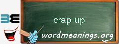 WordMeaning blackboard for crap up